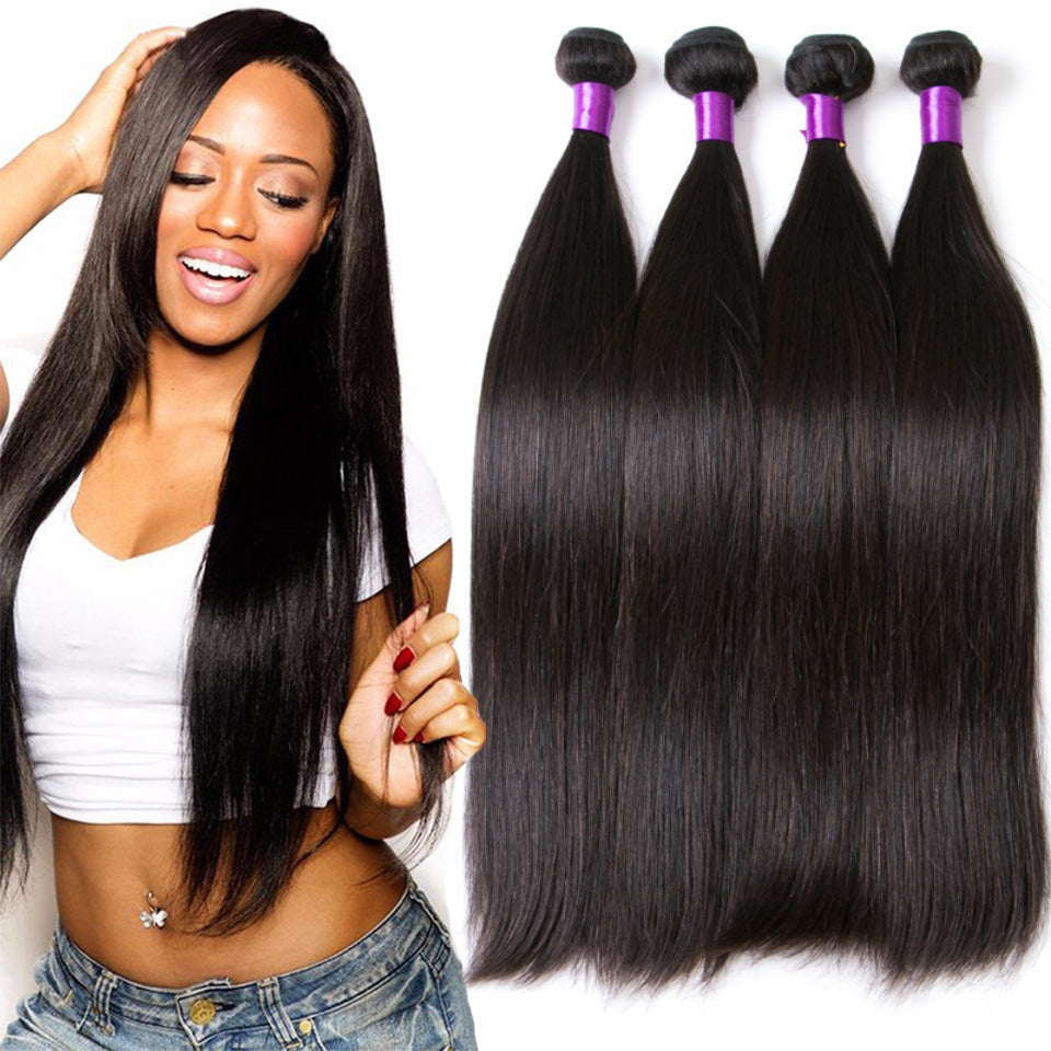 Human hair straight hair natural color