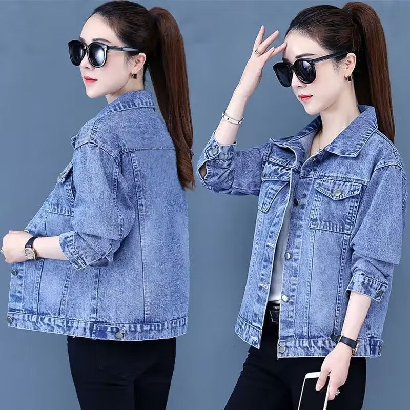 Short Denim Coat Women's Slimming