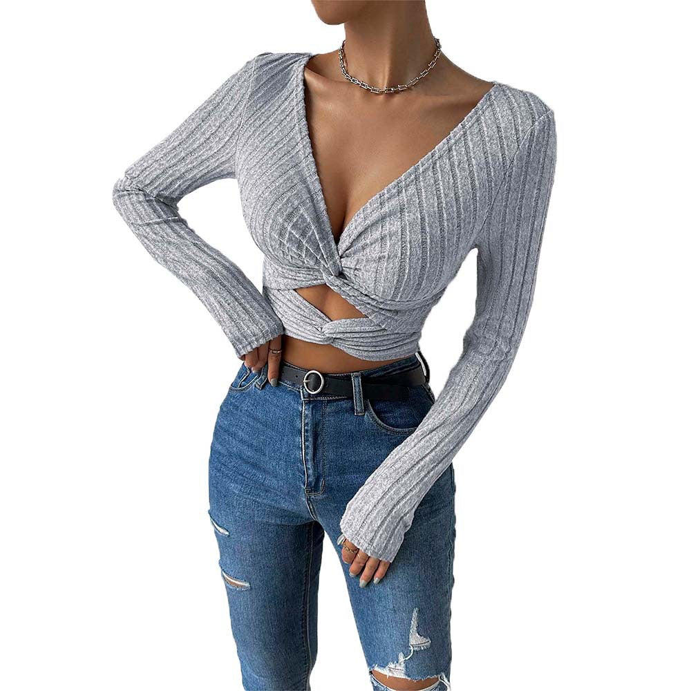 Slim Short Midriff-baring Top