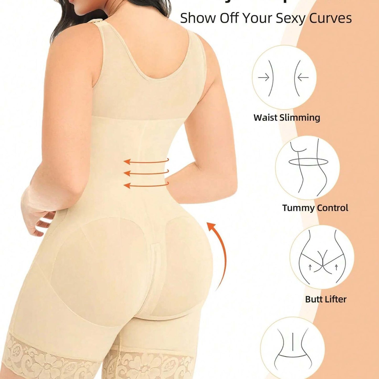 Women's Shapewear, Hip Lifter With Zipper Crotch