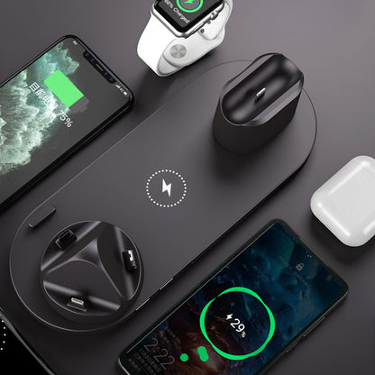 Wireless Charger Fast Charging Pad For Phone Watch 6 In 1 Charging Dock Station