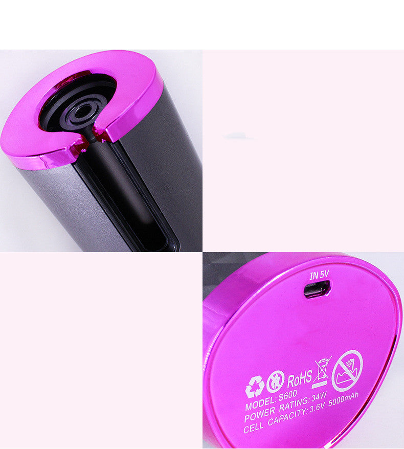 Rechargeable Automatic Hair Curler Women LCD Display Ceramic Rotating
