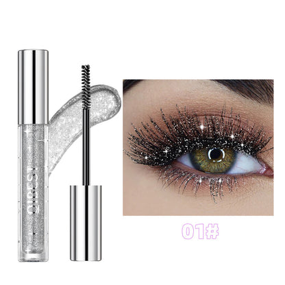 Violet Glitter Lash Mascara Thick Shiny Makeup Waterproof Fast Dry Black