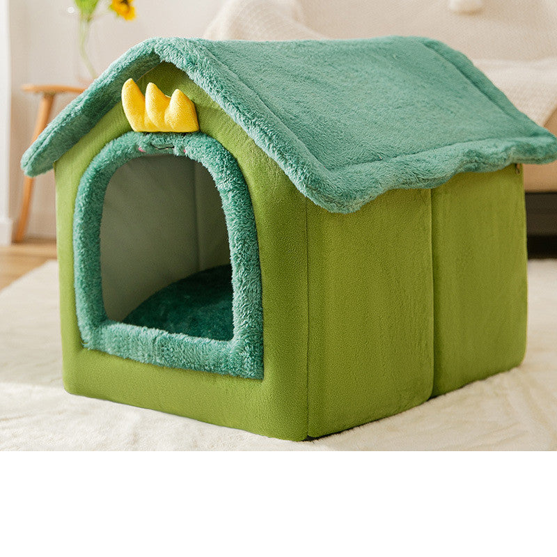 Foldable Dog House Cat Bed Winter Dog Villa Sleep Kennel Removable Nest Sofa Pets