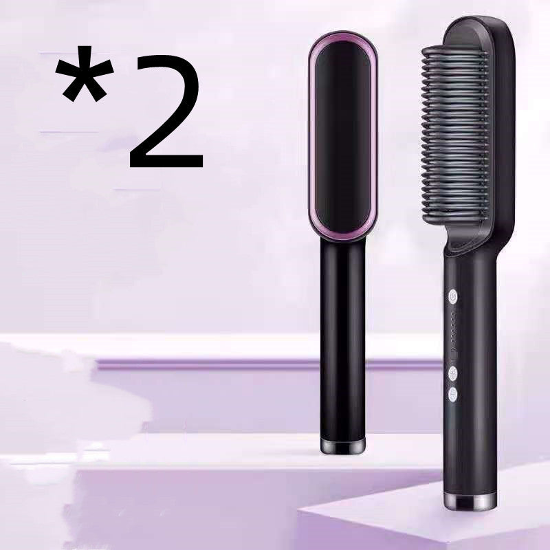2 In 1 Hair Straightener Hot Comb Curling Electric Hair Brush