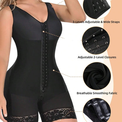 Women's Shapewear, Full Body Sculpting, Hip Lifter With Zipper Crotch