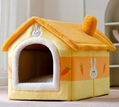 Foldable Dog House Cat Bed Winter Dog Villa Sleep Kennel Removable Nest Sofa Pets