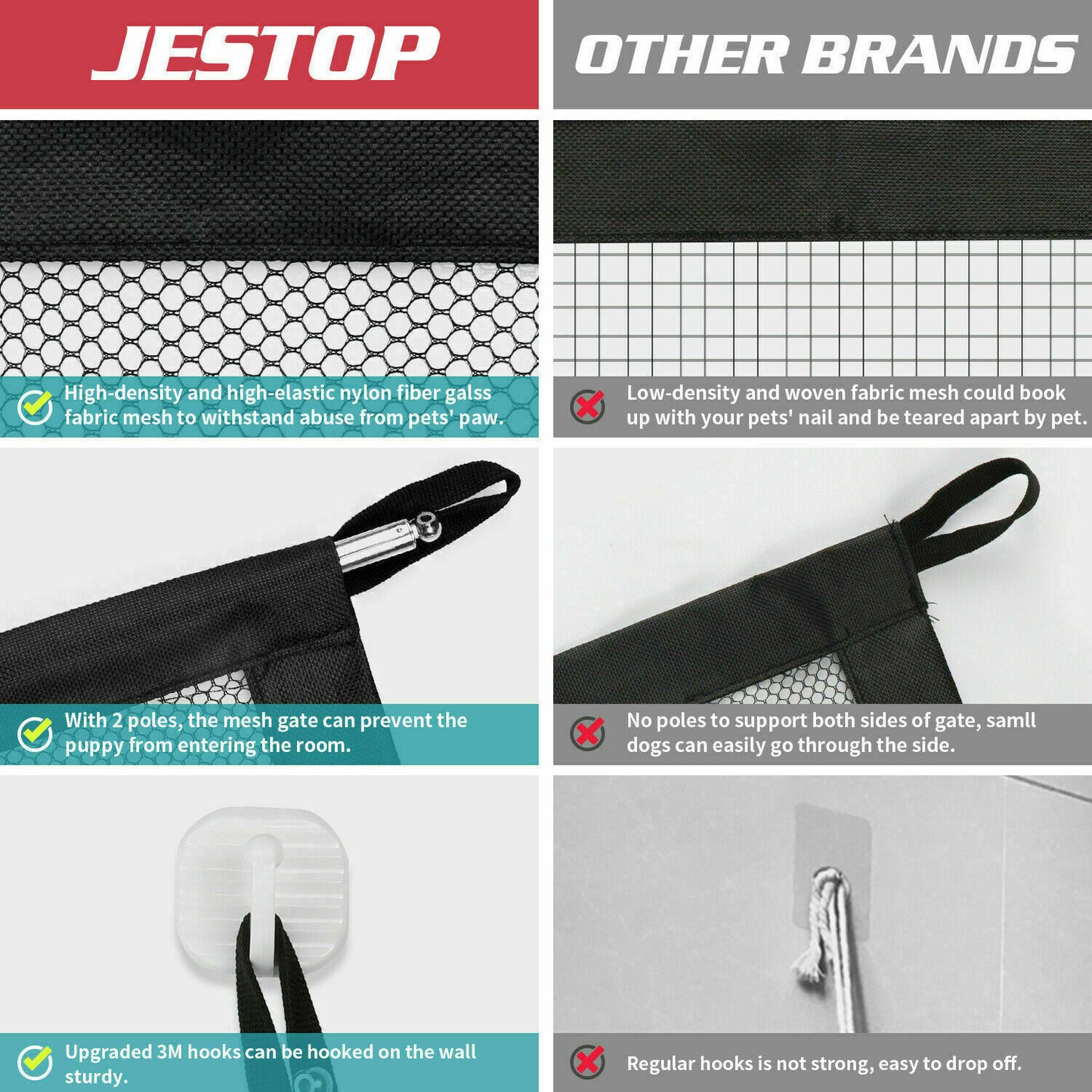 Pets Dog Cat Baby Safety Gate Mesh Portable