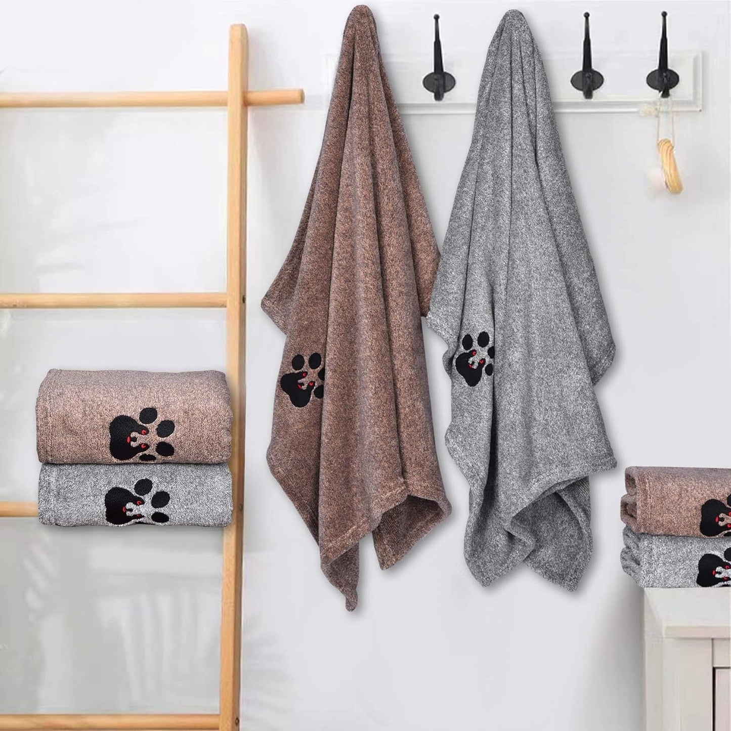 Super Absorbent Dog Bath Towels Fast Drying - Soft Microfiber