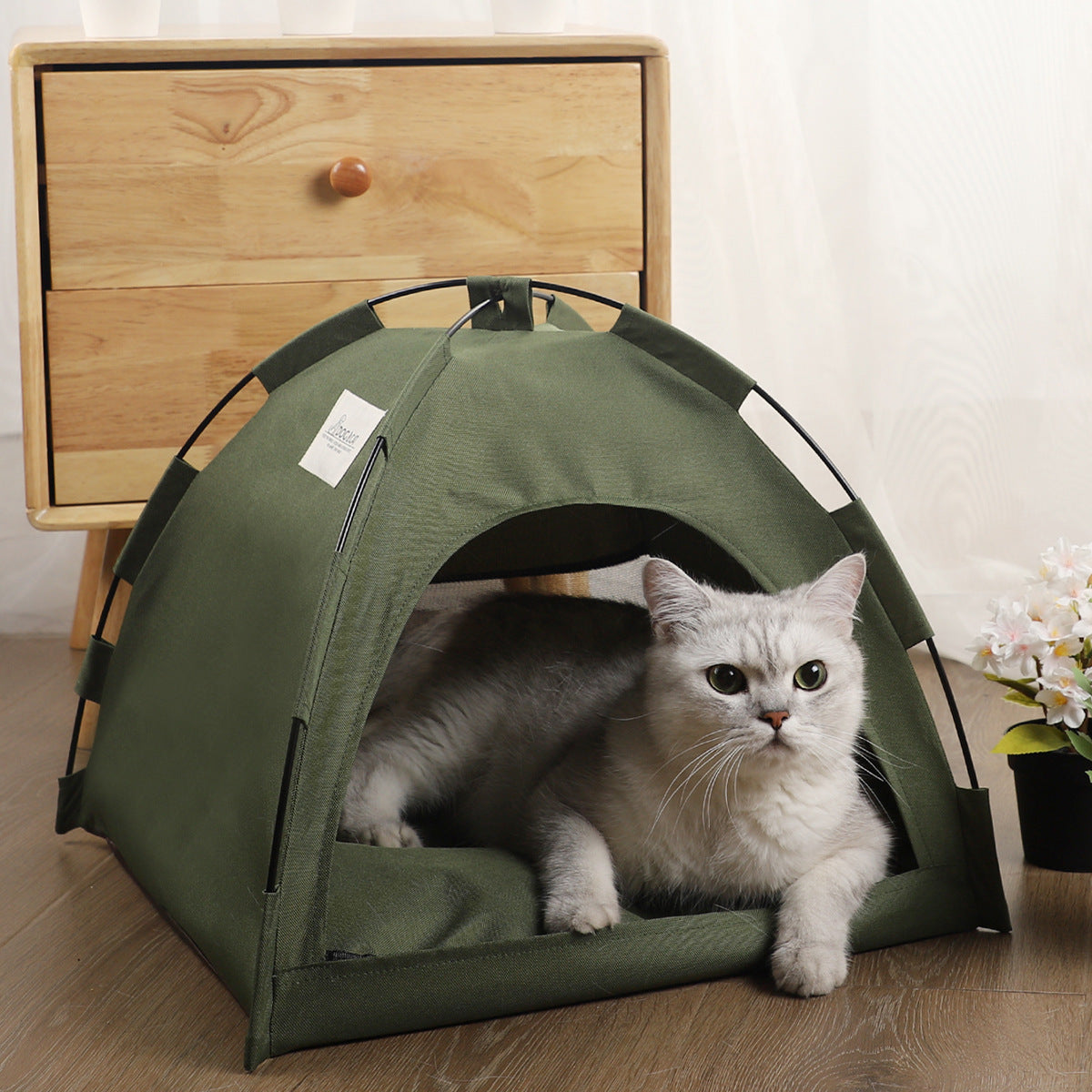 Cat Tent Cooling Mat Camping Dog Bed With Cushion