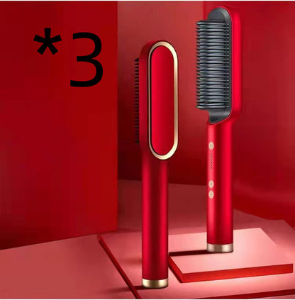 2 In 1 Hair Straightener Hot Comb Curling Electric Hair Brush