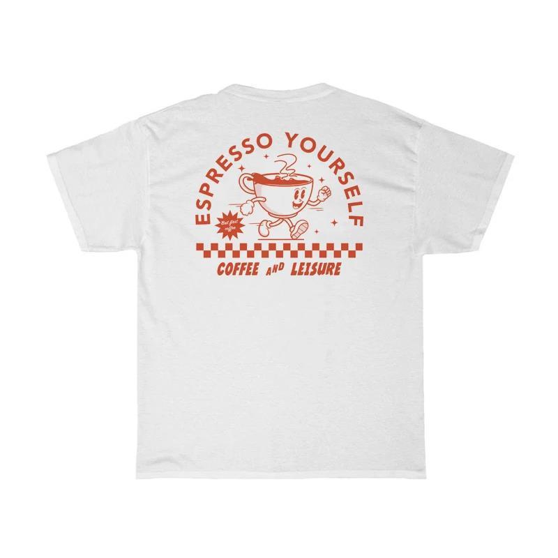 Espresso Yourself Women Retro Funny Coffee T-Shirts Oversize