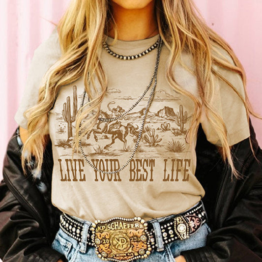 Women's Vintage Fashion Print Short-sleeved T-shirt