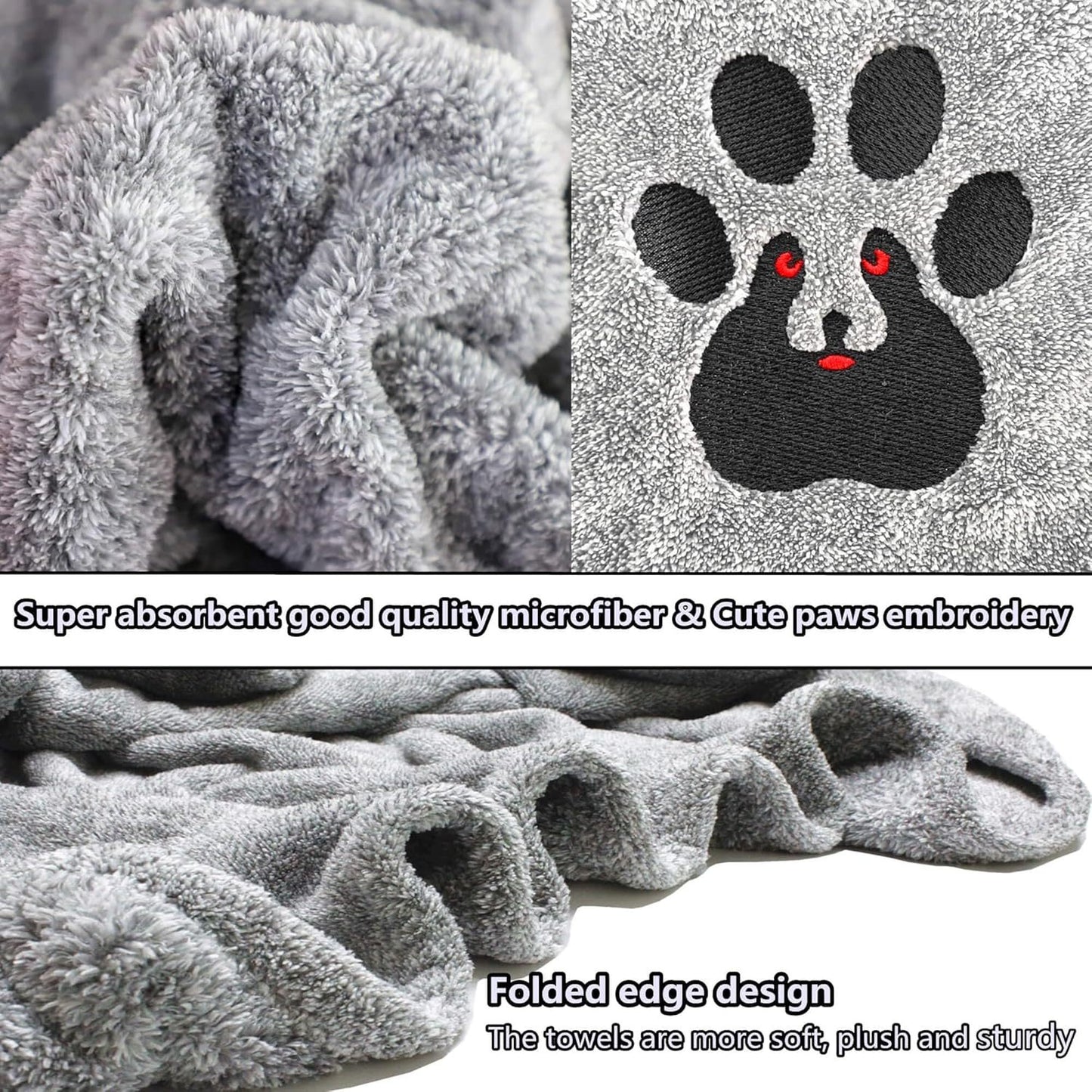 Super Absorbent Dog Bath Towels Fast Drying - Soft Microfiber