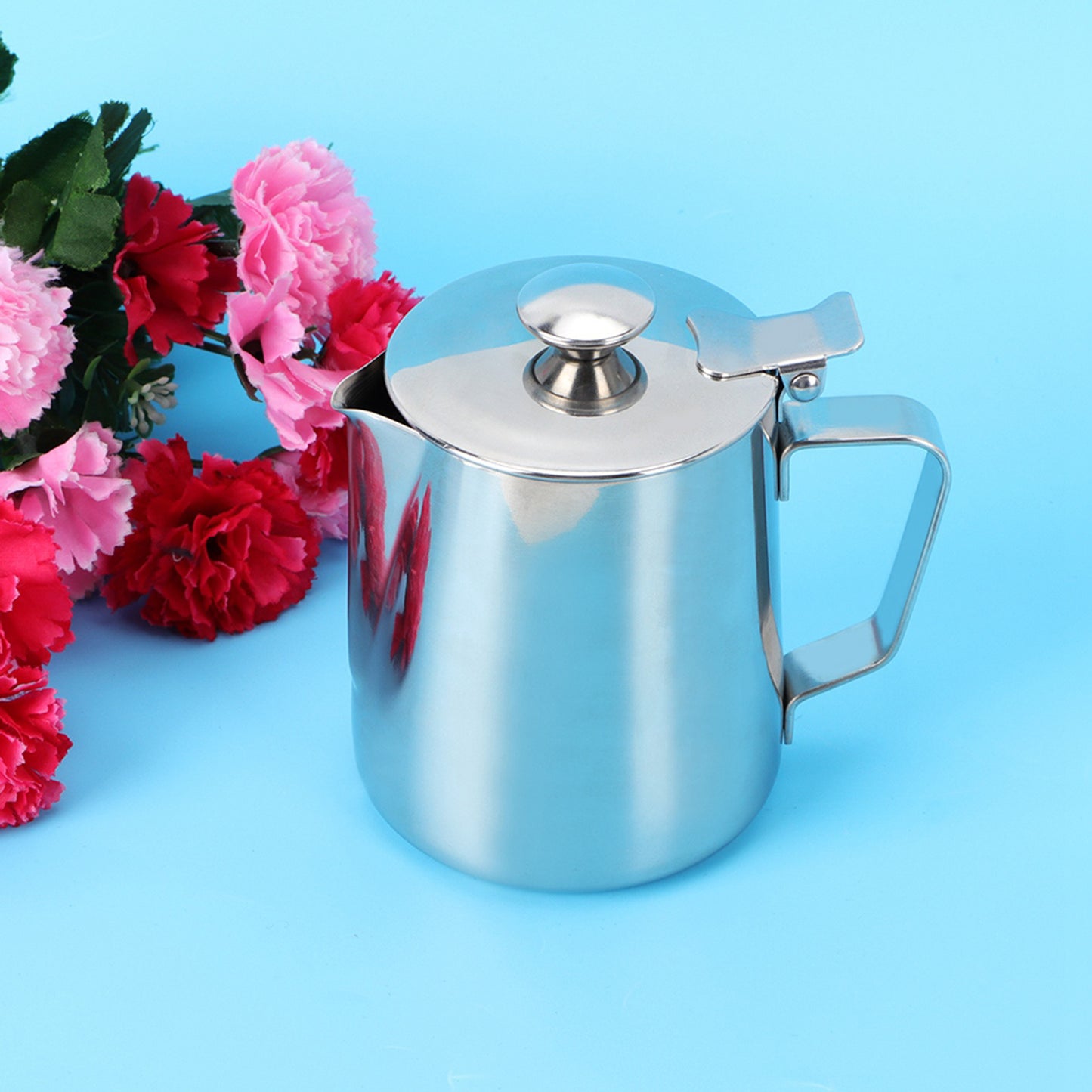 350ml Stainless Steel Coffee Latte Frothing Art Jug w/Lid