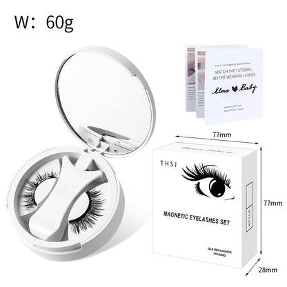 Magnetic False Eyelashes Integrated Storage Box Glue-free w/Applicator