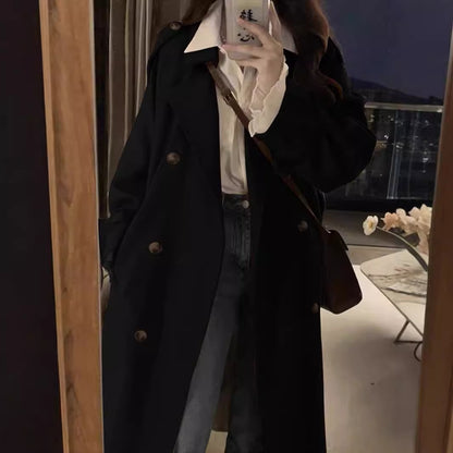 New Spring And Autumn British Style Mid-length Early Autumn Trench Coat For Women