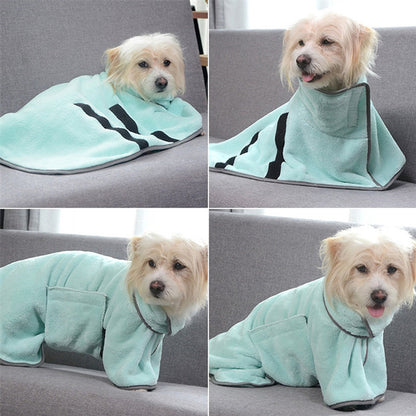 Quick-drying Pet Absorbent Towel Dog Bathrobe