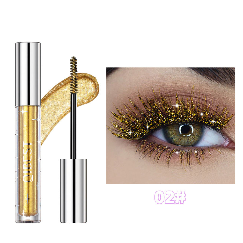 Violet Glitter Lash Mascara Thick Shiny Makeup Waterproof Fast Dry Black