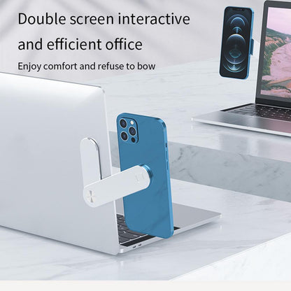 Laptop Phone Holder, Adjustable Side Mount, Magnetic Laptop Monitor Mount, Aluminum Expansion