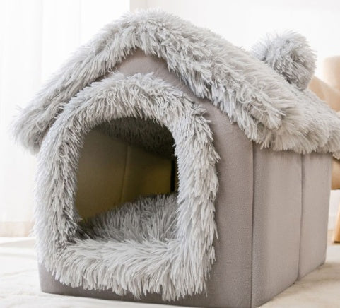 Foldable Dog House Cat Bed Winter Dog Villa Sleep Kennel Removable Nest Sofa Pets