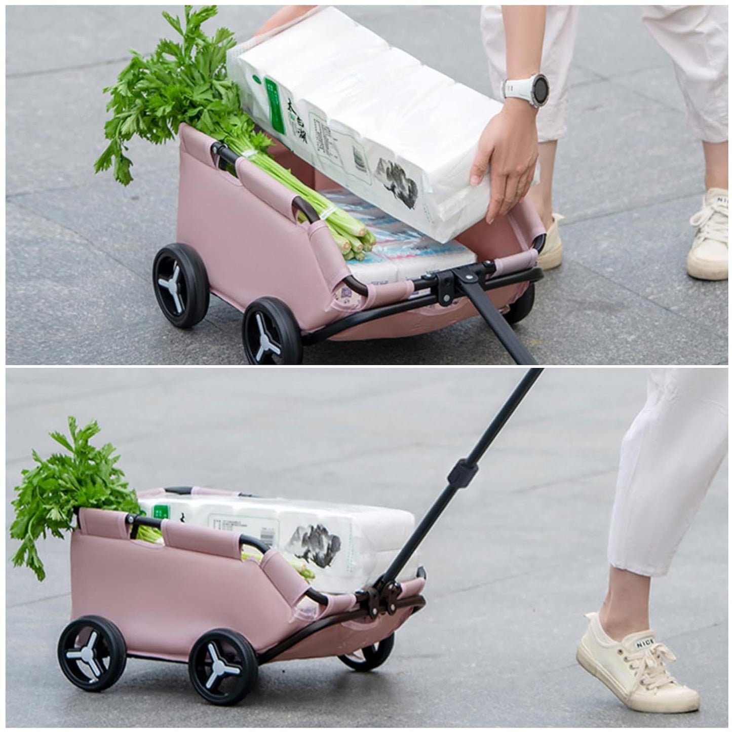 Pet Stroller Dog Cat Trolley Portable Foldable Storage Car