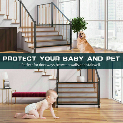 Pets Dog Cat Baby Safety Gate Mesh Portable