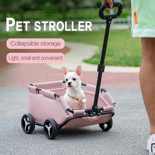 Pet Stroller Dog Cat Trolley Portable Foldable Storage Car