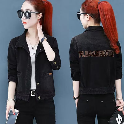Short Denim Coat Women's Slimming