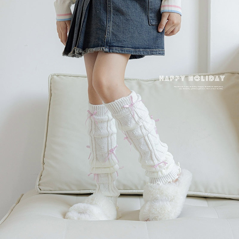 Children's Sock Autumn And Winter Style Leg Warmer Bow