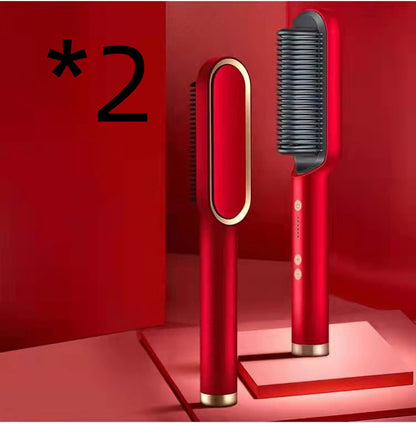2 In 1 Hair Straightener Hot Comb Curling Electric Hair Brush