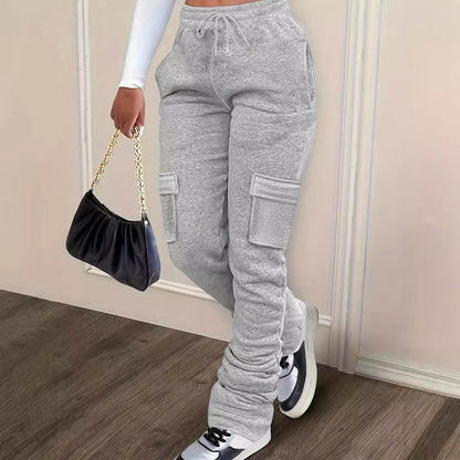 Sweater Casual Drawstring Pile Pants