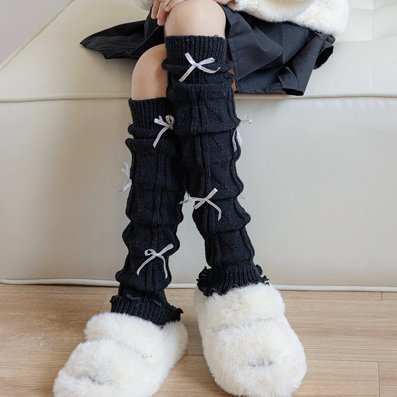 Children's Sock Autumn And Winter Style Leg Warmer Bow