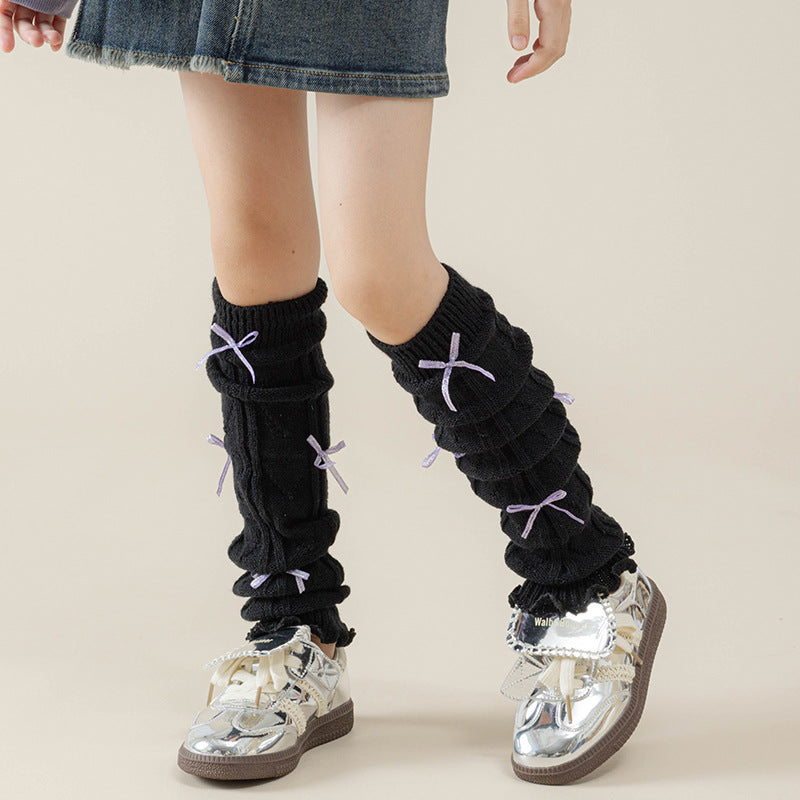 Children's Sock Autumn And Winter Style Leg Warmer Bow