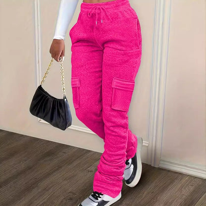 Sweater Casual Drawstring Pile Pants