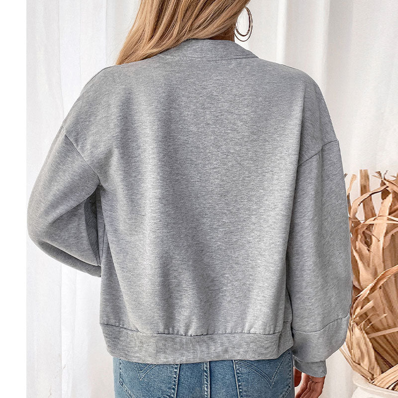 Women's Short Cardigan Solid Color Hoodie Coat