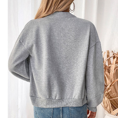Women's Short Cardigan Solid Color Hoodie Coat
