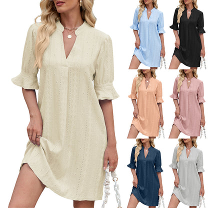 Casual Bell Sleeve Dress Women