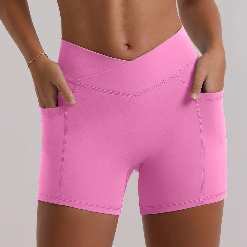High Waist Hip Lift Outdoor Fitness Shorts Yoga Clothes Suit