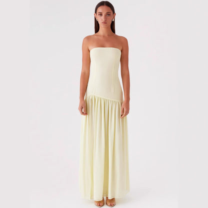 Women's Solid Color Tube Top Dress