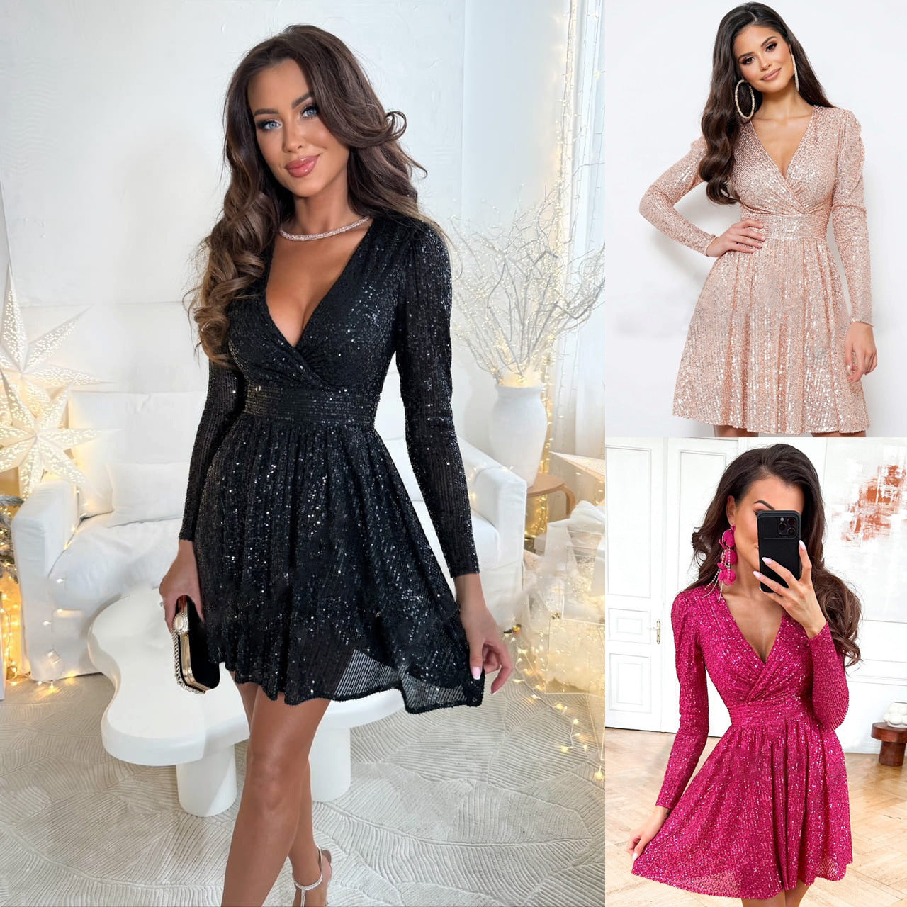 New Sequins Loose-fitting Dress Casual Fashion