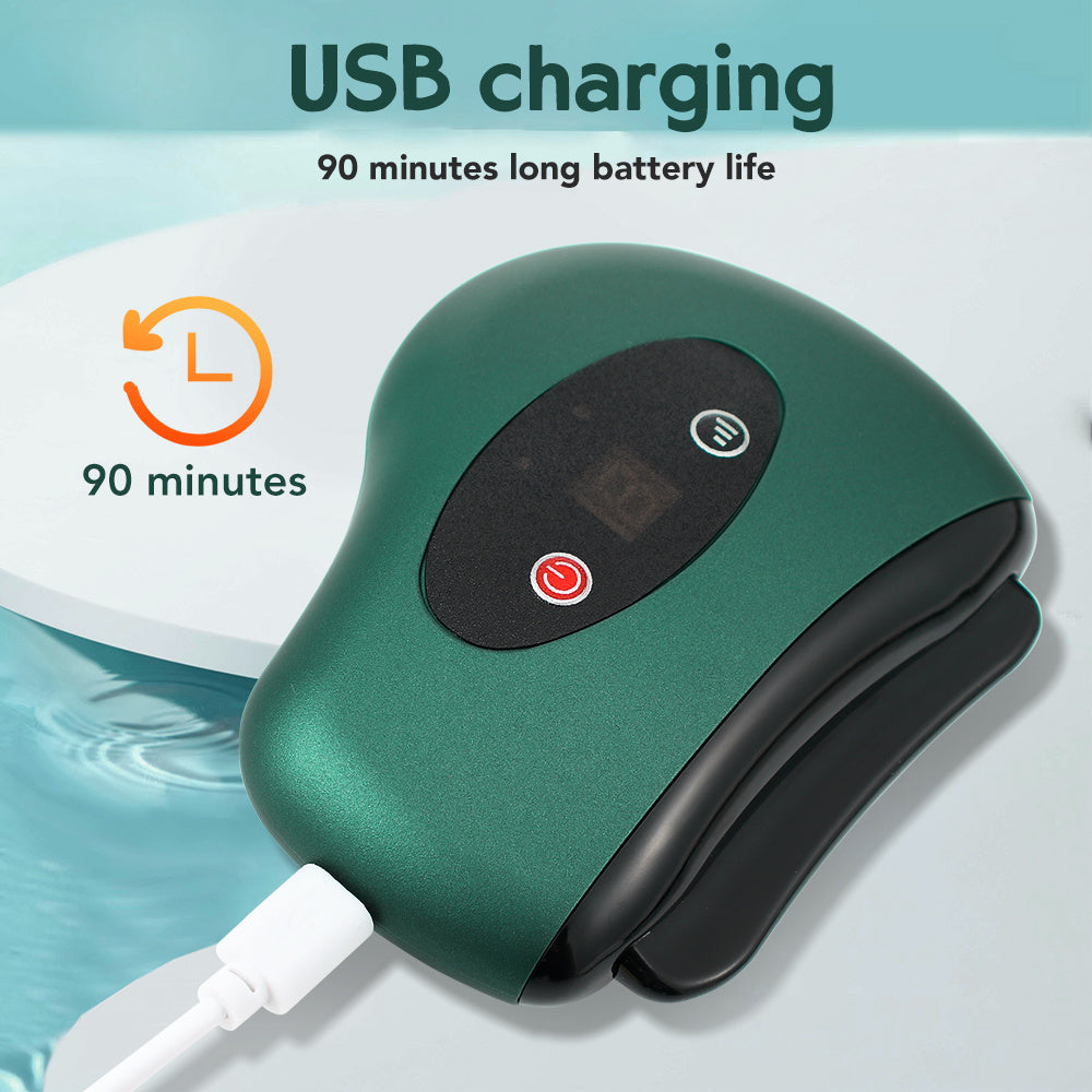 Eletric Bianstone Gua Sha Board Hot Compress Vibration Back Facial Massager Lymphatic Drainage Neck Face Skin Lift