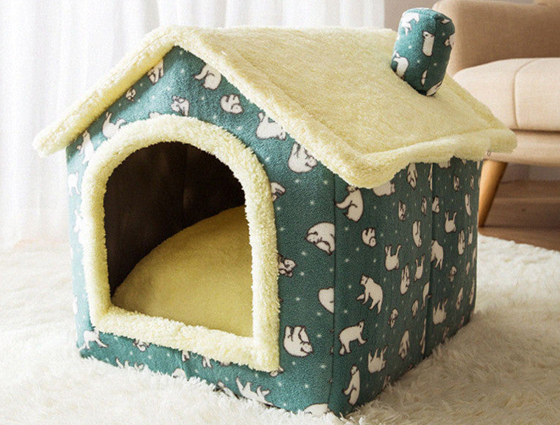 Foldable Dog House Cat Bed Winter Dog Villa Sleep Kennel Removable Nest Sofa Pets