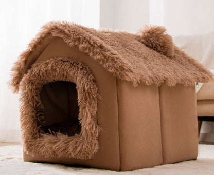 Foldable Dog House Cat Bed Winter Dog Villa Sleep Kennel Removable Nest Sofa Pets