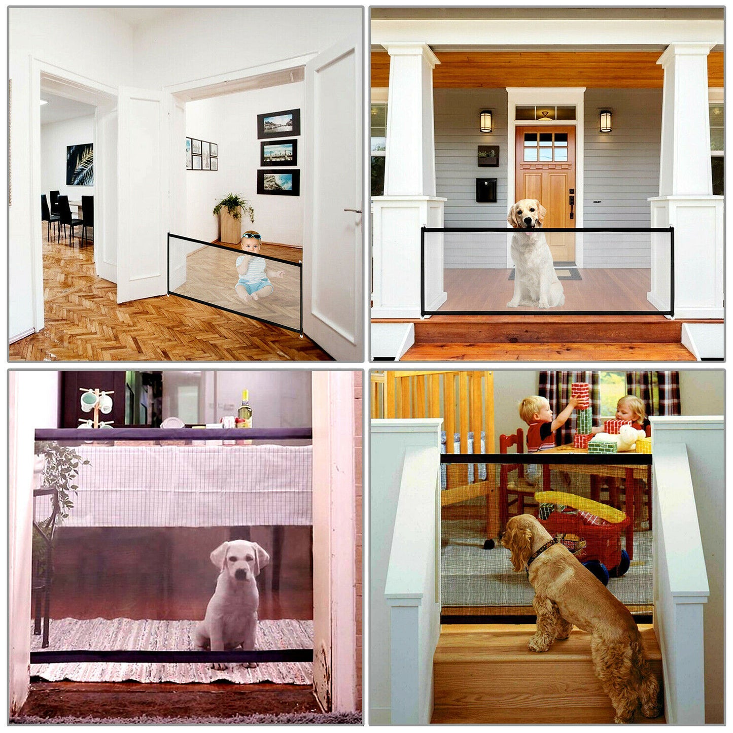 Pets Dog Cat Baby Safety Gate Mesh Portable