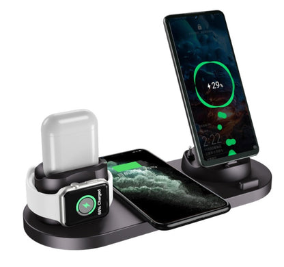 Wireless Charger Fast Charging Pad For Phone Watch 6 In 1 Charging Dock Station
