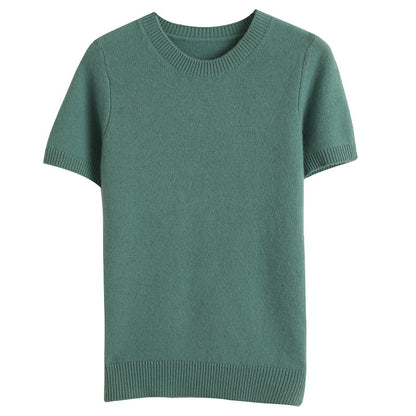 Slim-fitting Simple Bottoming Needle Sweater Top Round Neck Trend