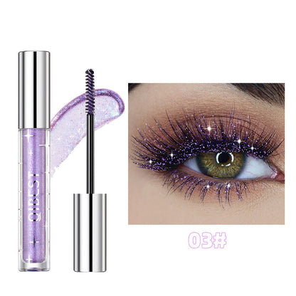 Violet Glitter Lash Mascara Thick Shiny Makeup Waterproof Fast Dry Black