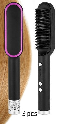 2 In 1 Hair Straightener Hot Comb Curling Electric Hair Brush