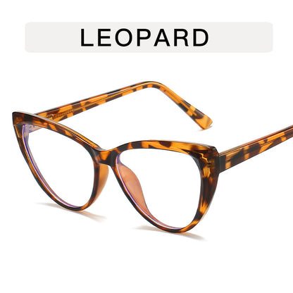 Leg Cat Eye Anti-blue Light Flat Bottom Glasses